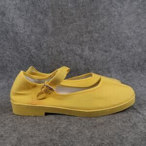 Easy Shoes Womens 7 Mary Jane Yellow Flats Casual Square Toe Comfort Fashion